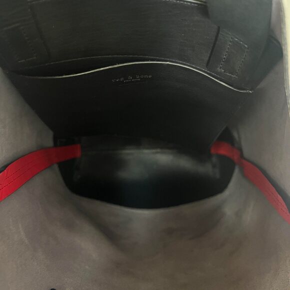 Rag & Bone Walker Convertible Gray Suede & Black Red Leather Tote - Picture 10 of 15